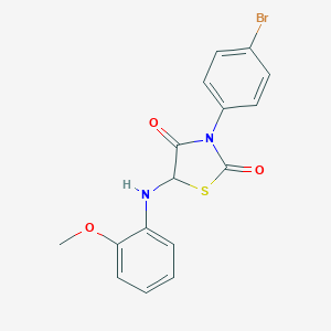 molecular formula C16H13BrN2O3S B242255 3-(4-Bromophenyl)-5-(2-methoxyanilino)-1,3-thiazolidine-2,4-dione 