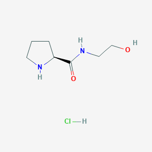 molecular formula C7H15ClN2O2 B2422571 (2S)-N-(2-Hydroxyethyl)pyrrolidine-2-carboxamide;hydrochloride CAS No. 2418597-10-9