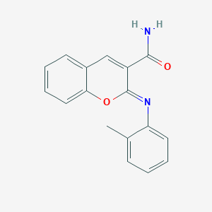 (2Z)-2-[(2-methylphenyl)imino]-2H-chromene-3-carboxamide