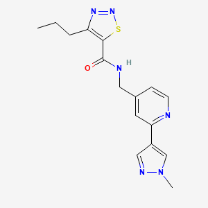 molecular formula C16H18N6OS B2422584 N-((2-(1-methyl-1H-pyrazol-4-yl)pyridin-4-yl)methyl)-4-propyl-1,2,3-thiadiazole-5-carboxamide CAS No. 2034227-75-1