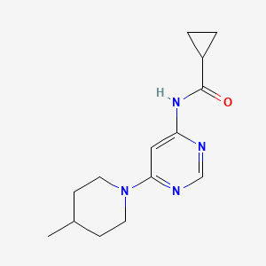 molecular formula C14H20N4O B2422586 N-(6-(4-methylpiperidin-1-yl)pyrimidin-4-yl)cyclopropanecarboxamide CAS No. 1421584-28-2