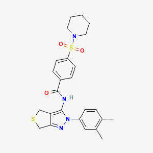 N-(2-(3,4-dimethylphenyl)-4,6-dihydro-2H-thieno[3,4-c]pyrazol-3-yl)-4-(piperidin-1-ylsulfonyl)benzamide