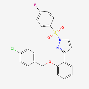3-{2-[(4-chlorobenzyl)oxy]phenyl}-1-[(4-fluorophenyl)sulfonyl]-1H-pyrazole