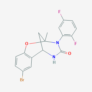 molecular formula C17H13BrF2N2O2 B2422618 8-bromo-3-(2,5-difluorophenyl)-2-methyl-5,6-dihydro-2H-2,6-methanobenzo[g][1,3,5]oxadiazocin-4(3H)-one CAS No. 899986-56-2