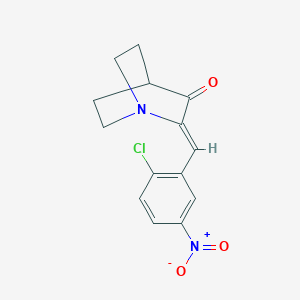 molecular formula C14H13ClN2O3 B2422619 (2Z)-2-[(2-chloro-5-nitrophenyl)methylidene]-1-azabicyclo[2.2.2]octan-3-one CAS No. 1164457-51-5