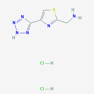 molecular formula C5H8Cl2N6S B2422620 (4-(2H-Tetrazol-5-yl)thiazol-2-yl)methanamine dihydrochloride CAS No. 2138518-26-8