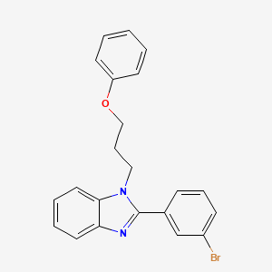 molecular formula C22H19BrN2O B2422622 {3-[2-(3-Bromophenyl)benzimidazolyl]propoxy}benzene CAS No. 500149-08-6