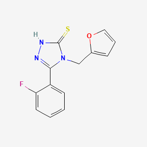 molecular formula C13H10FN3OS B2422633 5-(2-氟苯基)-4-(呋喃-2-基甲基)-4H-1,2,4-三唑-3-硫醇 CAS No. 694460-54-3