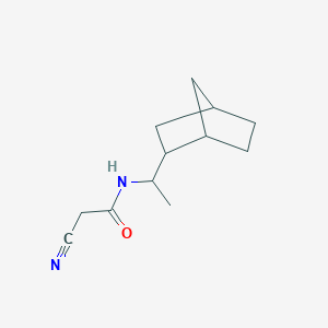 molecular formula C12H18N2O B2422635 N-(1-双环[2.2.1]庚-2-基乙基)-2-氰基乙酰胺 CAS No. 1023832-91-8