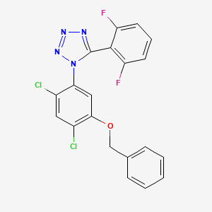 molecular formula C20H12Cl2F2N4O B2422641 1-(5-(Benzyloxy)-2,4-dichlorophenyl)-5-(2,6-difluorophenyl)-1H-1,2,3,4-tetraazole CAS No. 338961-50-5