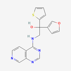 molecular formula C17H14N4O2S B2422645 1-(Furan-3-yl)-2-(pyrido[3,4-d]pyrimidin-4-ylamino)-1-thiophen-2-ylethanol CAS No. 2380010-95-5
