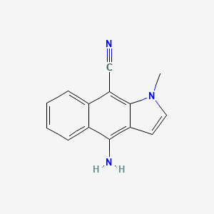 molecular formula C14H11N3 B2422648 4-amino-1-methyl-1H-benzo[f]indole-9-carbonitrile CAS No. 251096-50-1
