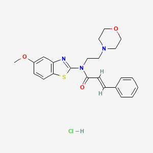 molecular formula C23H26ClN3O3S B2422651 N-(5-methoxybenzo[d]thiazol-2-yl)-N-(2-morpholinoethyl)cinnamamide hydrochloride CAS No. 1217217-77-0