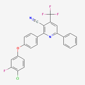 molecular formula C25H13ClF4N2O B2422669 2-[4-(4-Chloro-3-fluorophenoxy)phenyl]-6-phenyl-4-(trifluoromethyl)pyridine-3-carbonitrile CAS No. 478248-04-3