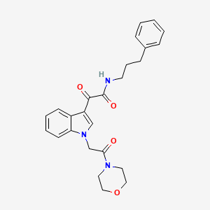 molecular formula C25H27N3O4 B2422679 2-(1-(2-morpholino-2-oxoethyl)-1H-indol-3-yl)-2-oxo-N-(3-phenylpropyl)acetamide CAS No. 872857-02-8