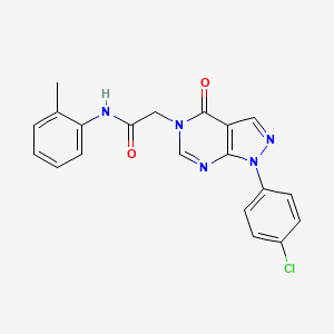 molecular formula C20H16ClN5O2 B2422695 2-[1-(4-chlorophenyl)-4-oxopyrazolo[3,4-d]pyrimidin-5-yl]-N-(2-methylphenyl)acetamide CAS No. 852440-73-4