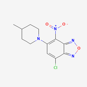 molecular formula C12H13ClN4O3 B2422699 7-Chloro-5-(4-methylpiperidin-1-yl)-4-nitro-2,1,3-benzoxadiazole CAS No. 716341-08-1