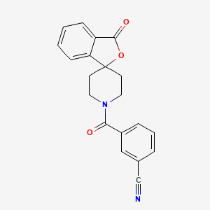molecular formula C20H16N2O3 B2422700 3-(3-oxo-3H-spiro[isobenzofuran-1,4'-piperidin]-1'-ylcarbonyl)benzonitrile CAS No. 1798029-21-6