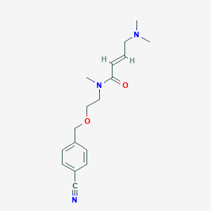 molecular formula C17H23N3O2 B2422716 (E)-N-[2-[(4-Cyanophenyl)methoxy]ethyl]-4-(dimethylamino)-N-methylbut-2-enamide CAS No. 2411330-17-9