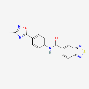 molecular formula C16H11N5O2S B2422785 N-(4-(3-methyl-1,2,4-oxadiazol-5-yl)phenyl)benzo[c][1,2,5]thiadiazole-5-carboxamide CAS No. 1226434-37-2
