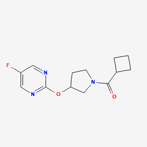 molecular formula C13H16FN3O2 B2422795 环丁基(3-((5-氟嘧啶-2-基)氧基)吡咯烷-1-基)甲酮 CAS No. 2034296-13-2