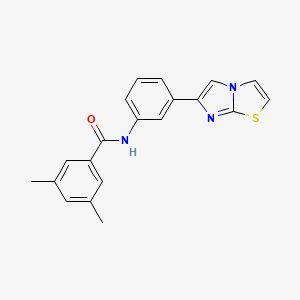 molecular formula C20H17N3OS B2422819 N-(3-(imidazo[2,1-b]thiazol-6-yl)phenyl)-3,5-dimethylbenzamide CAS No. 893967-85-6