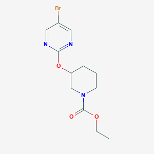 molecular formula C12H16BrN3O3 B2422835 Ethyl 3-((5-bromopyrimidin-2-yl)oxy)piperidine-1-carboxylate CAS No. 2034276-19-0