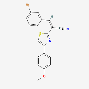 molecular formula C19H13BrN2OS B2422862 (Z)-3-(3-bromophenyl)-2-(4-(4-methoxyphenyl)thiazol-2-yl)acrylonitrile CAS No. 476670-29-8