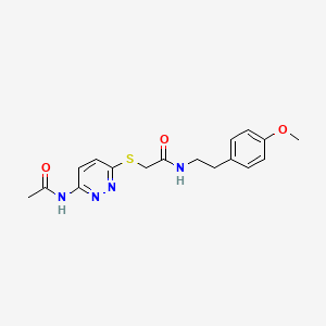 molecular formula C17H20N4O3S B2422863 2-((6-acetamidopyridazin-3-yl)thio)-N-(4-methoxyphenethyl)acetamide CAS No. 1021091-49-5
