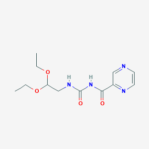 molecular formula C12H18N4O4 B2422866 N-(2,2-diethoxyethyl)-N'-(2-pyrazinylcarbonyl)urea CAS No. 240799-50-2