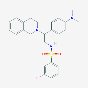 molecular formula C25H28FN3O2S B2422868 N-(2-(3,4-二氢异喹啉-2(1H)-基)-2-(4-(二甲氨基)苯基)乙基)-3-氟苯磺酰胺 CAS No. 946366-95-6