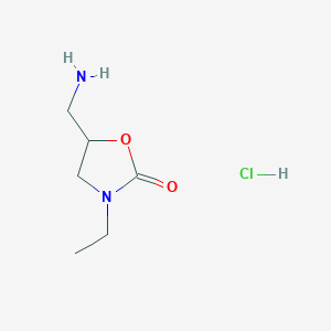 molecular formula C6H13ClN2O2 B2422878 5-(Aminomethyl)-3-ethyl-1,3-oxazolidin-2-one hydrochloride CAS No. 1909316-71-7