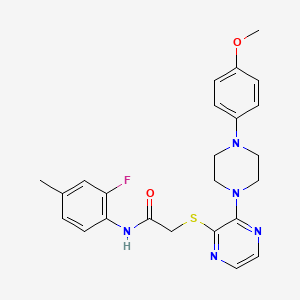 molecular formula C24H26FN5O2S B2422881 5-(3,5-二甲基苯甲酰)-3-[3-(2-氟苯基)-1,2,4-噁二唑-5-基]-1-甲基-4,5,6,7-四氢-1H-吡唑并[4,3-c]吡啶 CAS No. 1189712-00-2