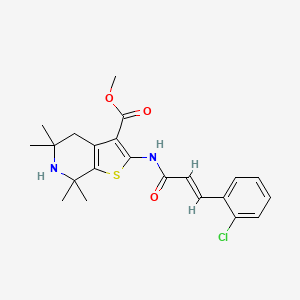 methyl 2-[(2E)-3-(2-chlorophenyl)prop-2-enamido]-5,5,7,7-tetramethyl-4H,5H,6H,7H-thieno[2,3-c]pyridine-3-carboxylate