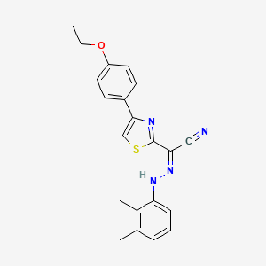 molecular formula C21H20N4OS B2422885 (Z)-N'-(2,3-dimethylphenyl)-4-(4-ethoxyphenyl)thiazole-2-carbohydrazonoyl cyanide CAS No. 477285-36-2