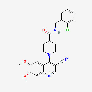 molecular formula C25H25ClN4O3 B2422898 4-azepan-1-yl-N-(3-ethylphenyl)[1]benzofuro[3,2-d]pyrimidine-2-carboxamide CAS No. 1206994-55-9