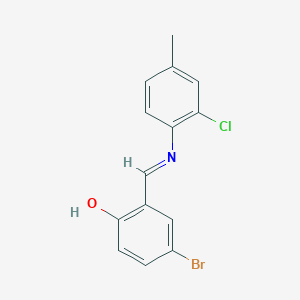 molecular formula C14H11BrClNO B2422899 4-bromo-2-{(E)-[(2-chloro-4-methylphenyl)imino]methyl}phenol CAS No. 473602-94-7