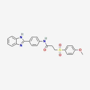 molecular formula C23H21N3O4S B2422901 N-(4-(1H-benzo[d]imidazol-2-yl)phenyl)-3-((4-methoxyphenyl)sulfonyl)propanamide CAS No. 941902-23-4