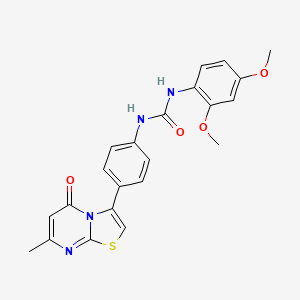 molecular formula C22H20N4O4S B2422903 1-(2,4-二甲氧基苯基)-3-(4-(7-甲基-5-氧代-5H-噻唑并[3,2-a]嘧啶-3-基)苯基)脲 CAS No. 1105209-30-0