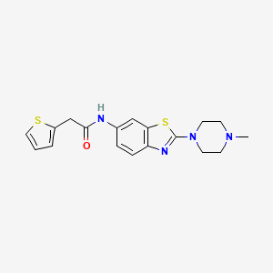 molecular formula C18H20N4OS2 B2422909 N-(2-(4-methylpiperazin-1-yl)benzo[d]thiazol-6-yl)-2-(thiophen-2-yl)acetamide CAS No. 1105223-37-7