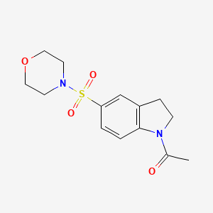molecular formula C14H18N2O4S B2422912 1-Acetyl-5-(morpholin-4-ylsulfonyl)indoline CAS No. 698983-77-6
