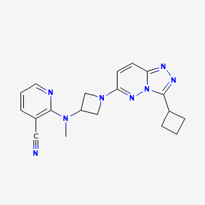 molecular formula C19H20N8 B2422918 2-[(1-{3-Cyclobutyl-[1,2,4]triazolo[4,3-b]pyridazin-6-yl}azetidin-3-yl)(methyl)amino]pyridine-3-carbonitrile CAS No. 2198429-98-8