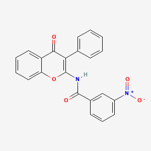 molecular formula C22H14N2O5 B2422930 3-硝基-N-(4-氧代-3-苯基-4H-色烯-2-基)苯甲酰胺 CAS No. 879438-40-1