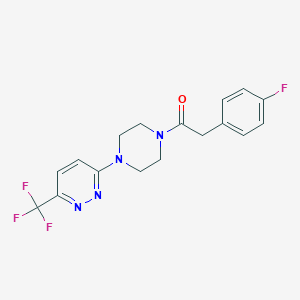 2-(4-Fluorophenyl)-1-[4-[6-(trifluoromethyl)pyridazin-3-yl]piperazin-1-yl]ethanone