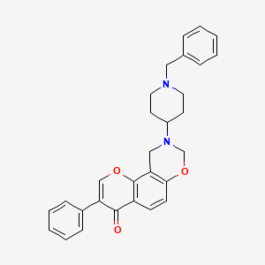 molecular formula C29H28N2O3 B2422961 9-(1-benzylpiperidin-4-yl)-3-phenyl-9,10-dihydrochromeno[8,7-e][1,3]oxazin-4(8H)-one CAS No. 951979-88-7
