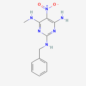 molecular formula C12H14N6O2 B2422964 N~2~-苄基-N~4~-甲基-5-硝基嘧啶-2,4,6-三胺 CAS No. 610756-68-8