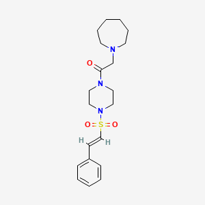 2-(azepan-1-yl)-1-[4-[(E)-2-phenylethenyl]sulfonylpiperazin-1-yl]ethanone