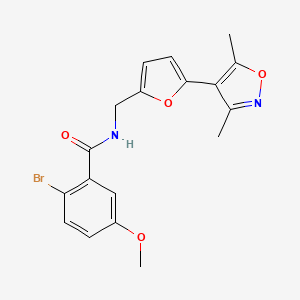 molecular formula C18H17BrN2O4 B2422972 2-溴-N-[{[5-(3,5-二甲基-1,2-恶唑-4-基)呋喃-2-基]甲基}-5-甲氧基苯甲酰胺 CAS No. 2415602-33-2