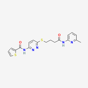 molecular formula C19H19N5O2S2 B2422979 N-(6-((4-((6-methylpyridin-2-yl)amino)-4-oxobutyl)thio)pyridazin-3-yl)thiophene-2-carboxamide CAS No. 1040649-04-4