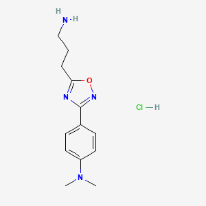 molecular formula C13H20Cl2N4O B2422982 4-[5-(3-aminopropyl)-1,2,4-oxadiazol-3-yl]-N,N-dimethylaniline CAS No. 1573548-48-7